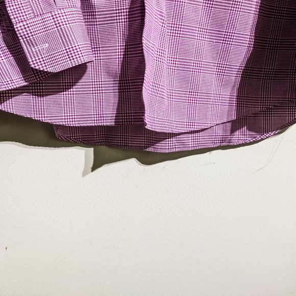 Kenneth Cole New York gingham pattern shirt, non iron, men's size 16 32/33 - Picture 10 of 11